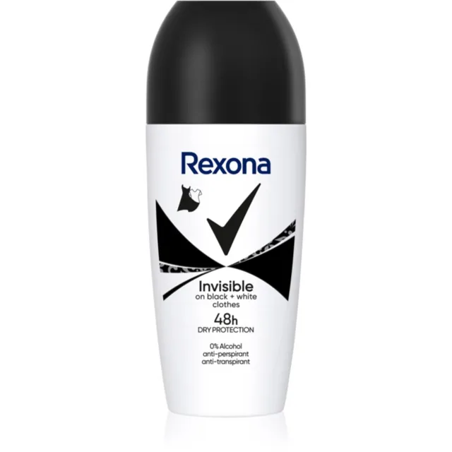 Rexona Invisible Black and White antiperspirant roll-on proti bílým a žlutým skvrnám 50 ml