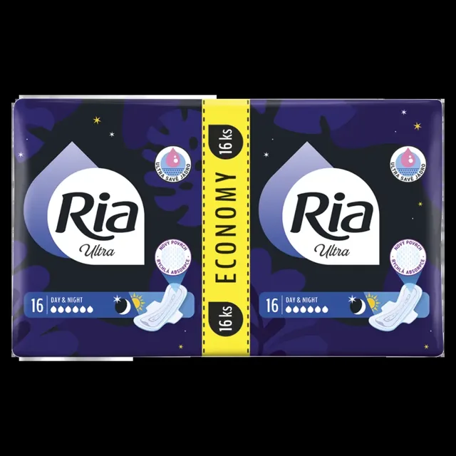 Ria Hygienické vložky Ultra Night s křidélky 16 ks 16 ks