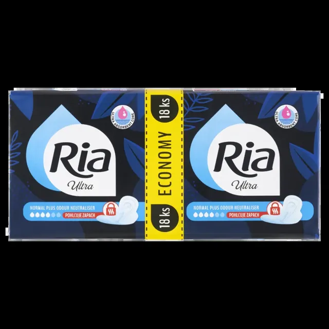 Ria Hygienické vložky Ultra Normal Plus Odour Neutraliser s křidélky 18 ks 18 ks