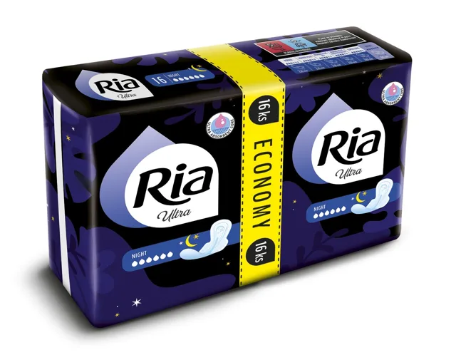 Ria Ultra Night Economy pack menstruační vložky 16 ks