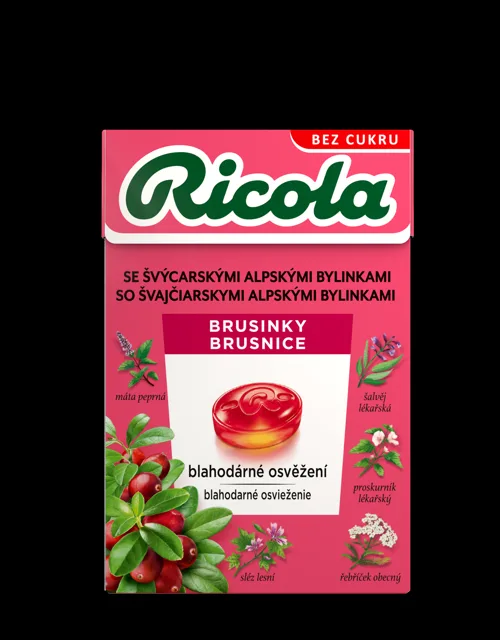 RICOLA Brusinky bez cukru 40g