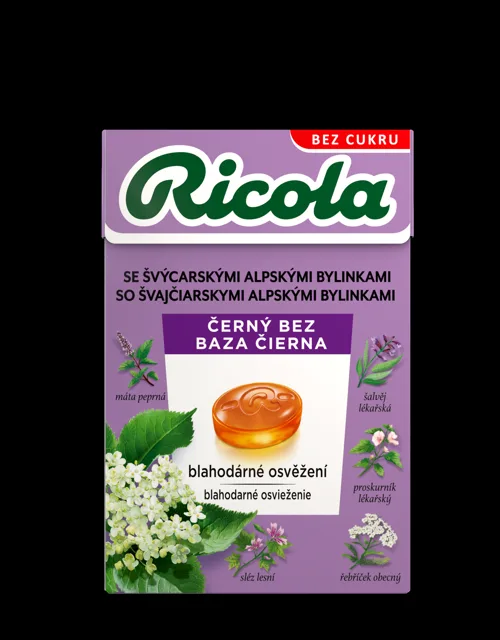 RICOLA Černý bez bez cukru 40g