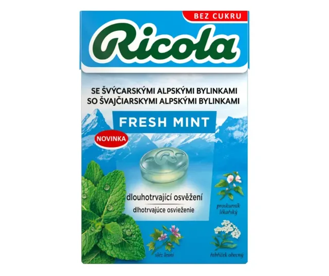 RICOLA Fresh mint bez cukru 40 g