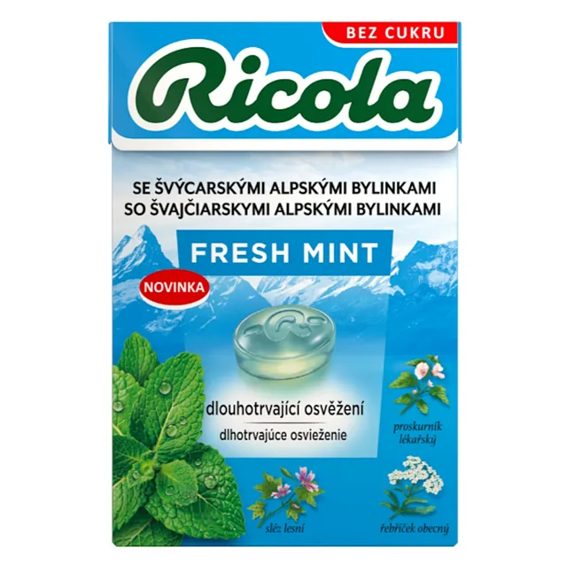 RICOLA Fresh mint bez cukru bonbony 40 g
