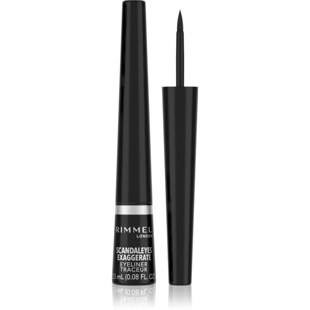 Rimmel Exaggerate Eyeliner tekuté oční linky odstín 100% Black 2.5 ml
