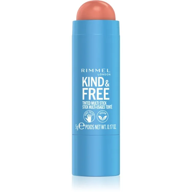 Rimmel Kind & Free multifunkční líčidlo pro oči, rty a tvář odstín 002 Peachy Cheeks 5 g