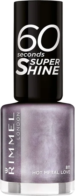 Rimmel London 60 Seconds Super Shine Nail Polish – odstín 811 Hot Metal Love 8 ml