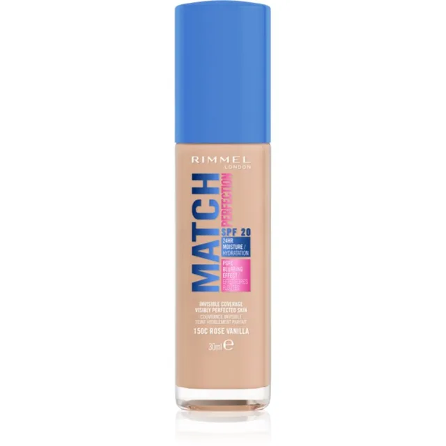 Rimmel Match Perfection tekutý make-up SPF 20 odstín 150C Rose Vanilla 30 ml