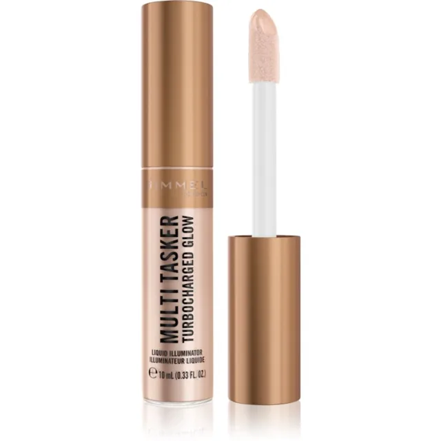 Rimmel Multi-Tasker Turbocharged Glow tekutý rozjasňovač odstín 004 Chelsea Glow 10 ml