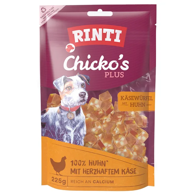RINTI Chicko Plus sýrové kostičky 225 g