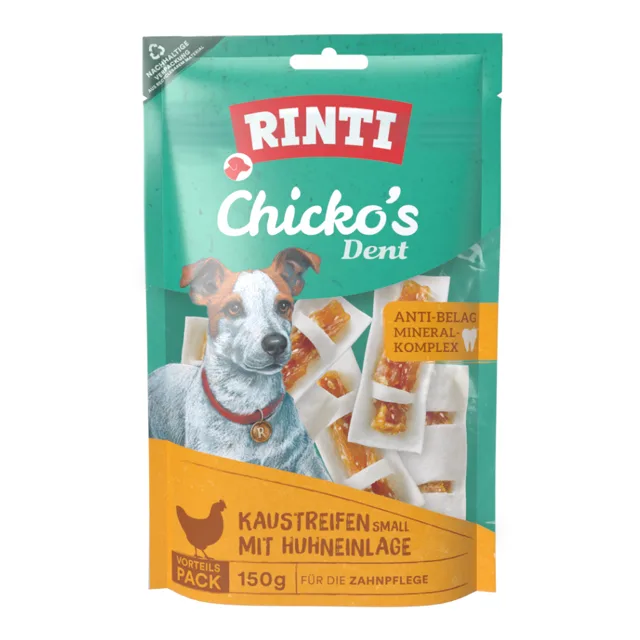 RINTI Chicko's Dent žvýkací plátky s kuřecím Small - Výhodné balení: 2 x 150 g