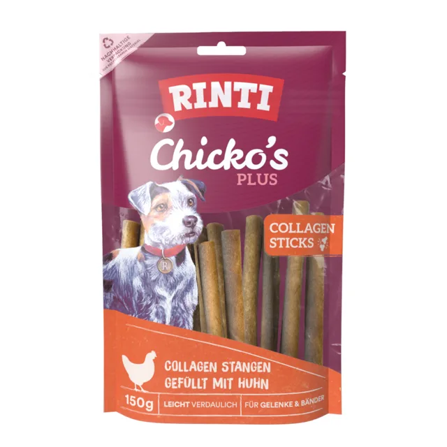 RINTI Chicko's Plus Collagen Sticks - výhodné balení: 3 x 150 g kuřecí
