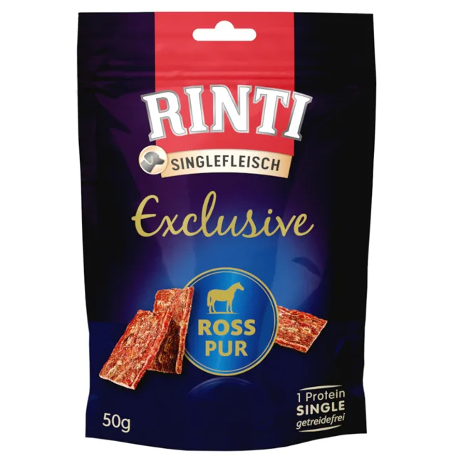 RINTI Exclusive Snack 50 g jeden druh masa - výhodné balení 9 x 50 g jelení