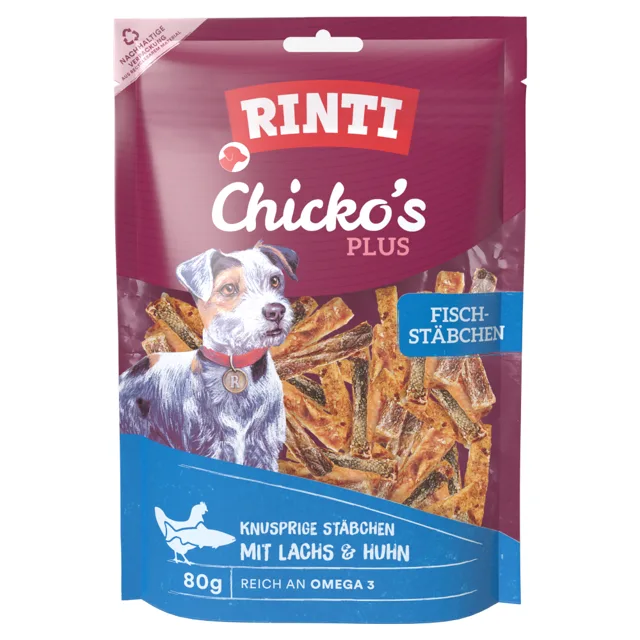 RINTI Extra Chicko Plus rybí tyčinky - 6 x 80 g