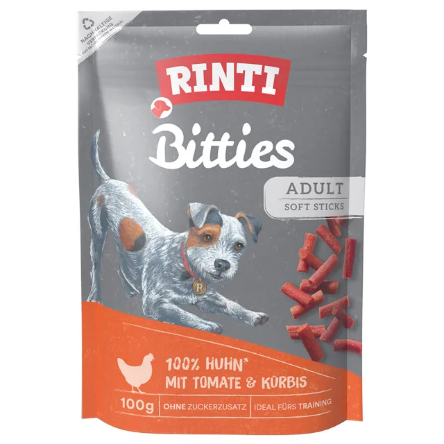 RINTI Extra Mini Bits 100 g - 4 x 100 g kuře s mrkví a špenátem