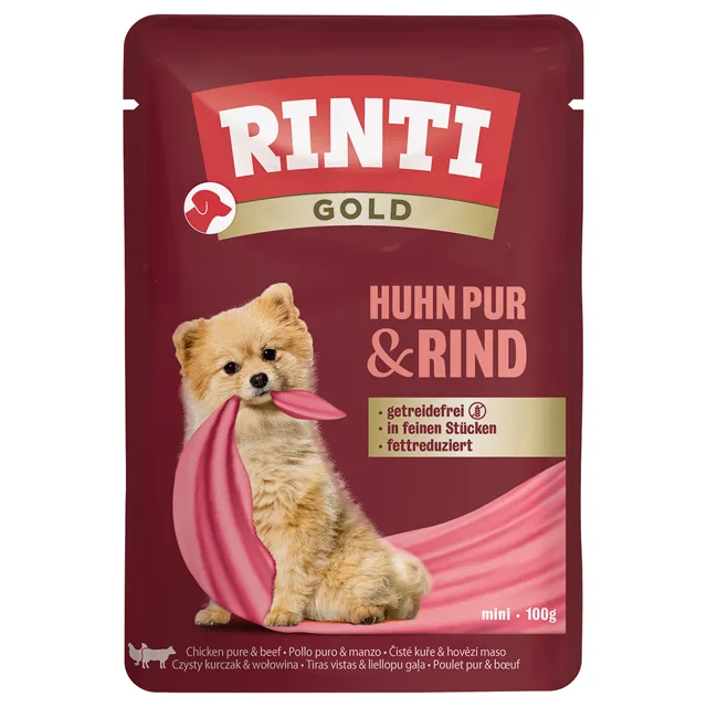 RINTI Gold 10 x 100 g - Kuře a hovězí