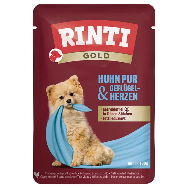 RINTI Gold 10 x 100 g - Kuřecí a drůbeží srdce