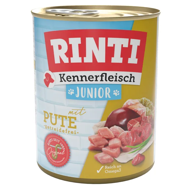 RINTI Kennerfleisch 24 x 800 g - výhodné balení - Junior: krůta
