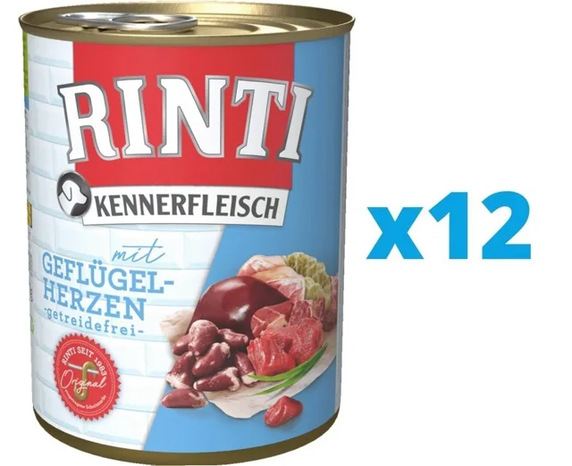 RINTI Kennerfleisch Drůbeží srdce 12 x 400 g
