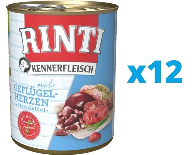 RINTI Kennerfleisch Drůbeží srdce 12 x 800 g