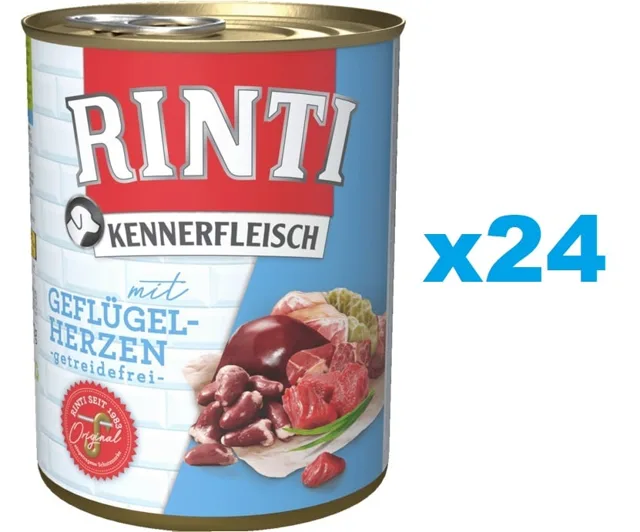 RINTI Kennerfleisch Drůbeží srdce 24 x 400 g