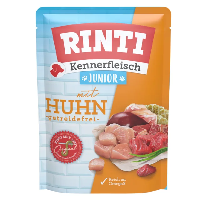 RINTI Kennerfleisch Junior kapsičky 10 ks (10 x 400 g) - kuřecí
