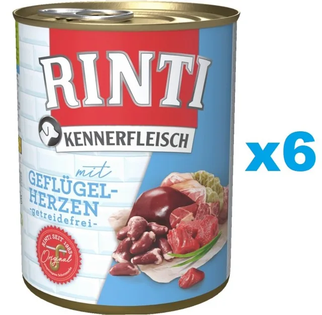 RINTI Kennerfleisch Poultry hearts 6x400 g
