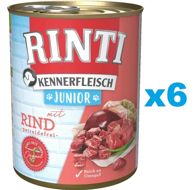RINTI Kennerfleish Junior Beef 6x400 g s hovězím masem pro štěňata