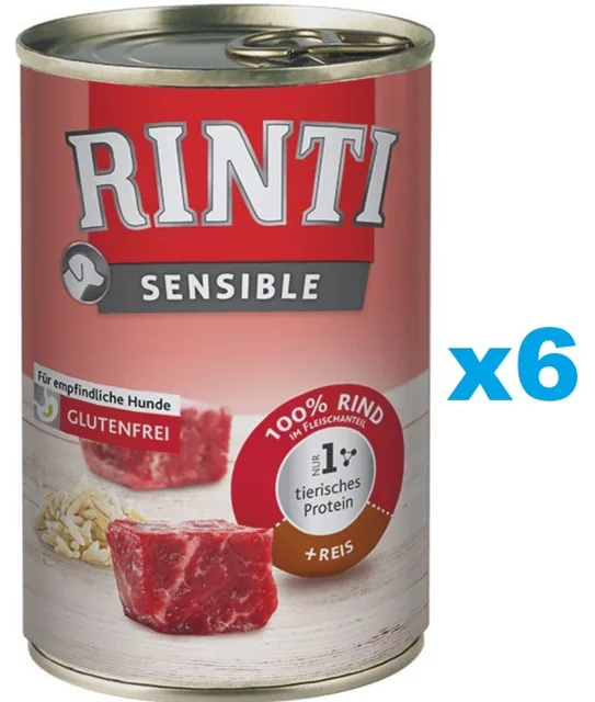 RINTI Sensible hovězí s rýží 6x400 g