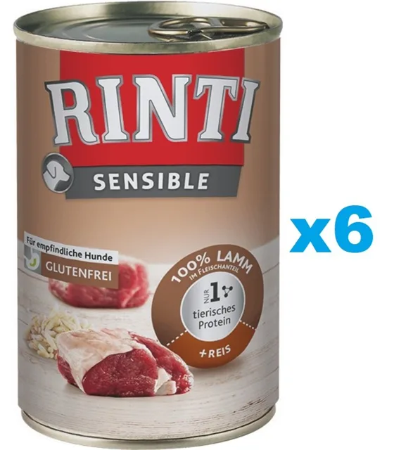 RINTI Sensible jehněčí s rýží  6x400 g