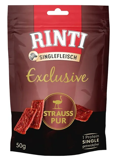RINTI Singlefleisch Exclusive Snack Pštros 50 g