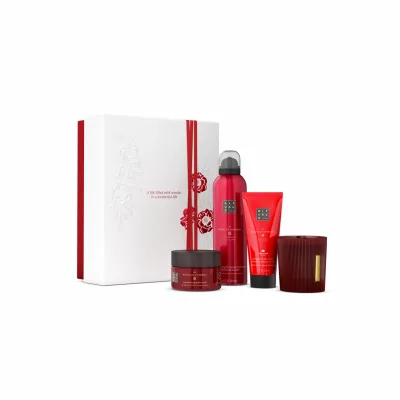 Rituals The Ritual Of Ayurveda sprchová pěna The Ritual Of Ayurveda 200 ml + tělový krém The Ritual Of Ayurveda 100 ml + tělový peeling The Ritual Of Ayurveda 125 g + vonná svíčka dárková sada