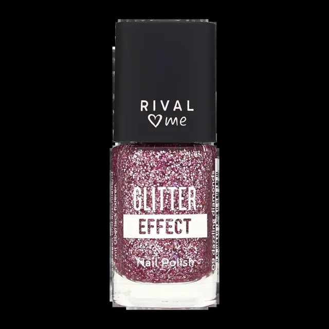 RIVAL Loves Me Lak na nehty Glitter Effect 09 dazzling diamonds 9 ml