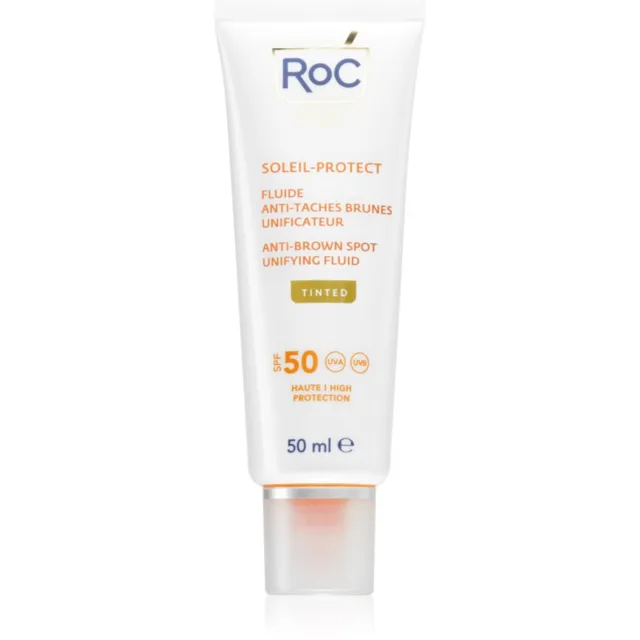 RoC Soleil Protect Anti Brown Spots Unifying Fluid Tinted tónovaný fluid pro sjednocení pleti SPF 50 s vitamínem C 50 ml
