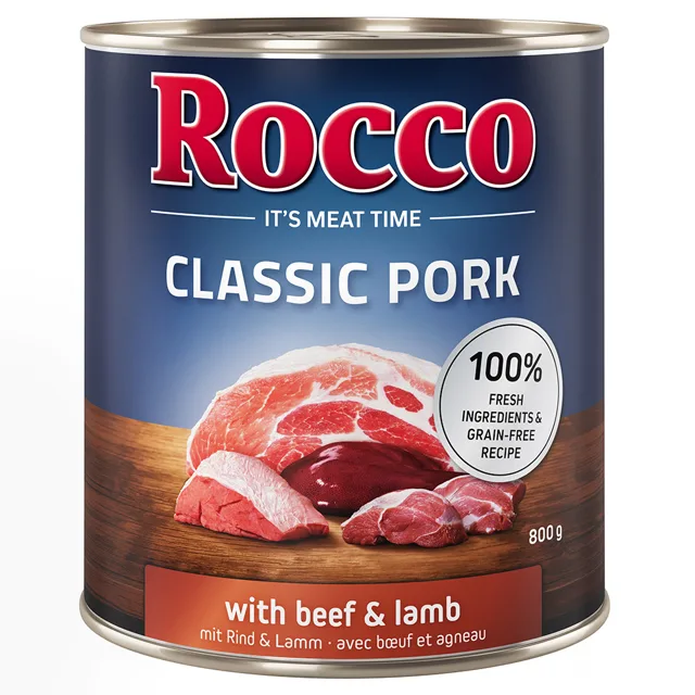 Rocco Classic Pork 12 x 800 g - výhodné balení - hovězí a kuřecí
