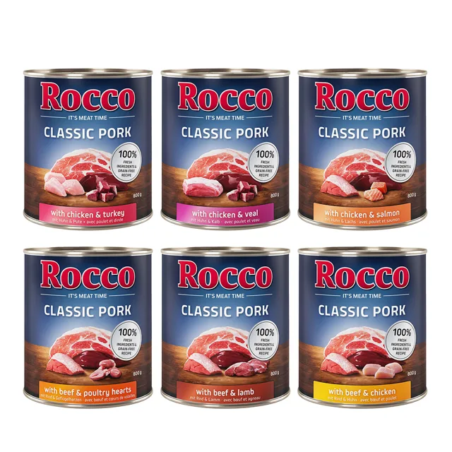 Rocco Classic Pork 12 x 800 g - výhodné balení - míchané balení (6 druhů)