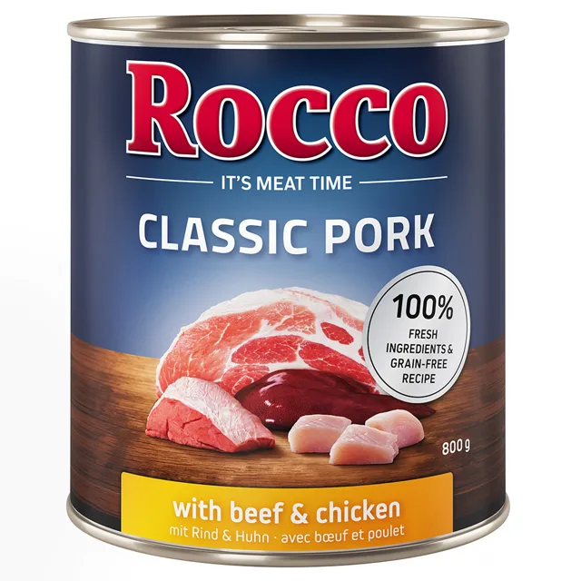 Rocco Classic Pork 24 x 800g - výhodné balení - kuřecí a krůtí