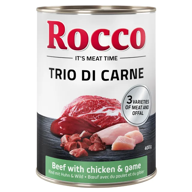 Rocco Classic Trio di Carne - 24 x 400 g - hovězí, kuřecí a telecí
