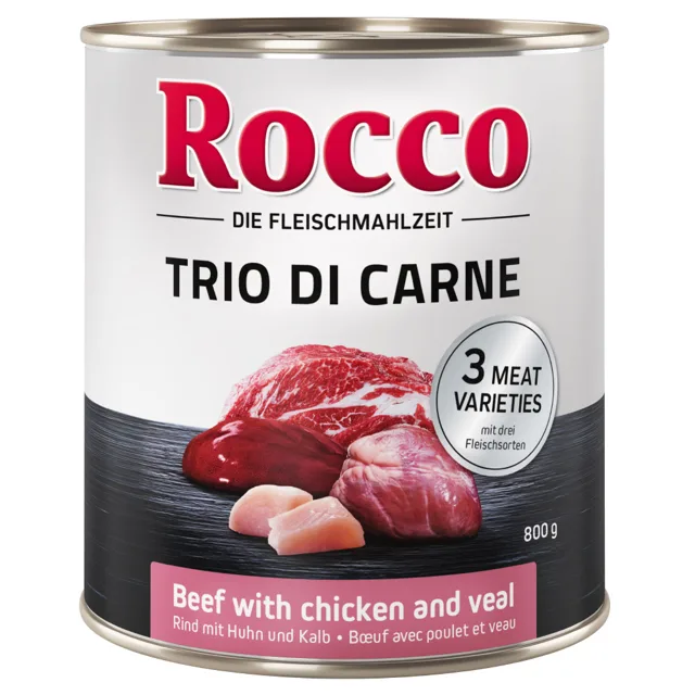 Rocco Classic Trio di Carne - 6 x 800 g - hovězí, jehněčí a drůbeží