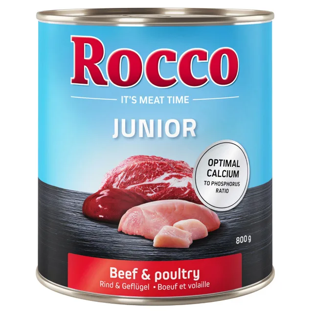 Rocco Junior 24 x 800 g - drůbeží s hovězím