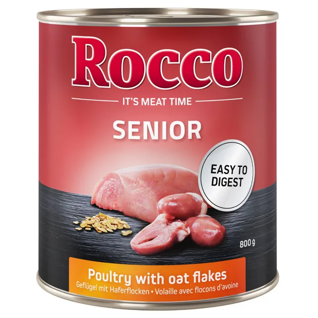 Rocco Senior 6 x 800 g - drůbeží & ovesné vločky