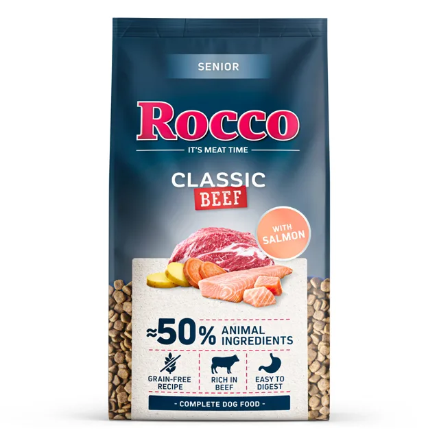 Rocco Senior Classic hovězí s lososem - 10 kg