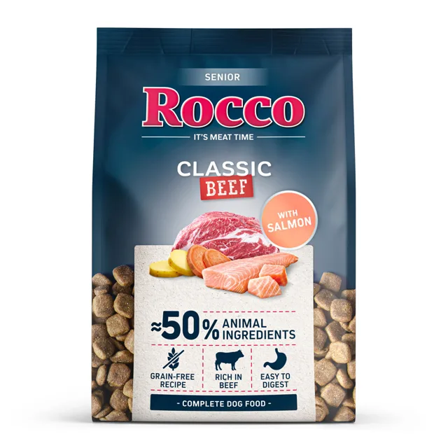 Rocco Senior Classic hovězí s lososem - 5 x 1 kg