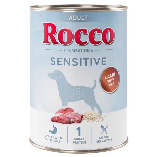 Rocco Sensitive 24 x 400 g nová receptura - 24 x 400 g: kuřecí a brambory