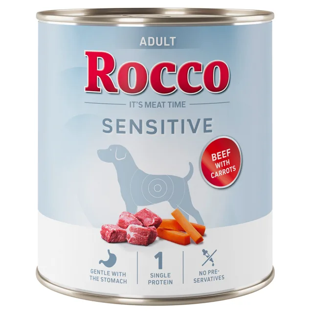 Rocco Sensitive 24 x 800 g nová receptura - 24 x 800 g: kuřecí a brambory