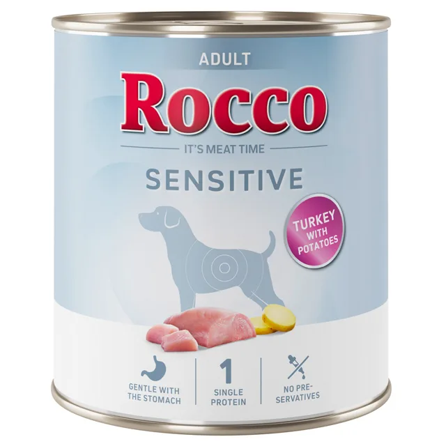 Rocco Sensitive 6 x 800 g nová receptura - 6 x 800 g: krůtí a brambory