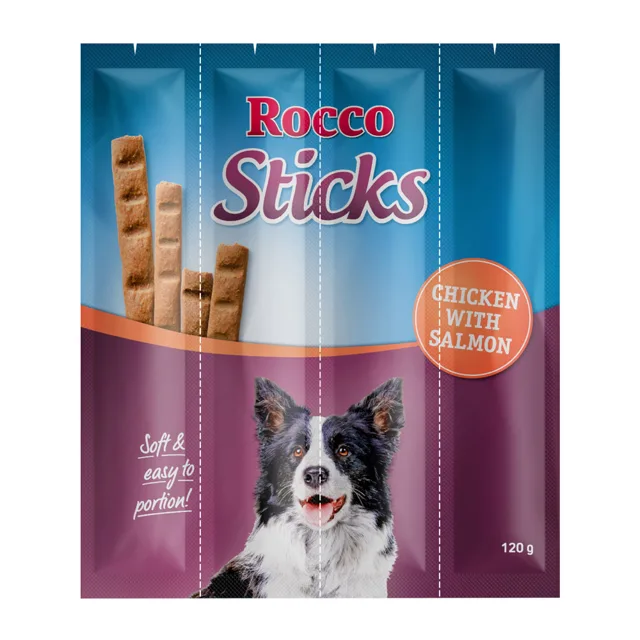 Rocco Sticks - kuřecí a losos - 12 kusů (120 g)