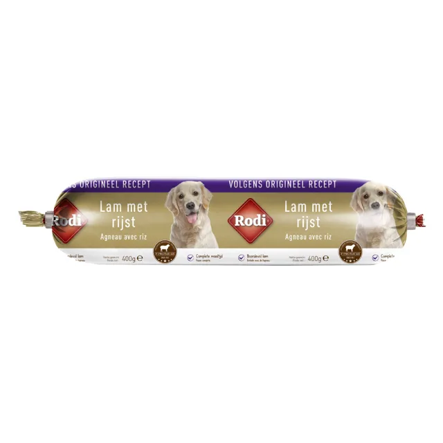 Rodi jehněčí klobása, rýže pro psy - 400 g