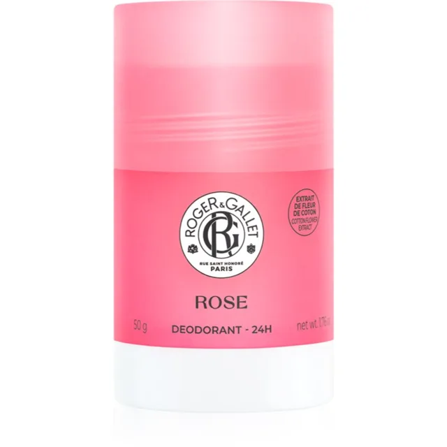 Roger & Gallet Rose tuhý deodorant bez obsahu hliníkových solí s 24hodinovou ochranou pro ženy 50 g