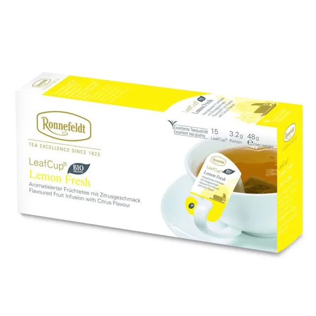 Ronnefeldt LeafCup Lemon Fresh porcovaný ovocný čaj 15 ks